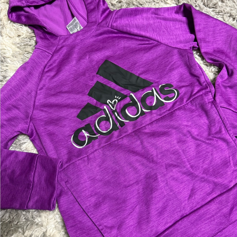 Adidas Vibrant Purple Hoodie with Black Logo